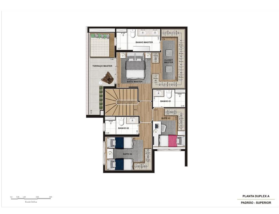 Planta Baixa Duplex superior 142m²