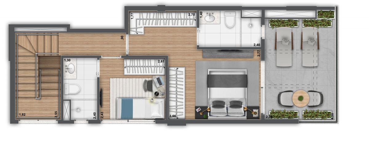 Planta Duplex Superior – 108m²