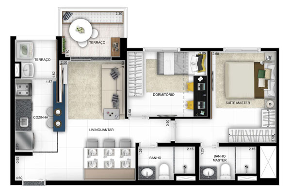 Planta Baixa 58m²