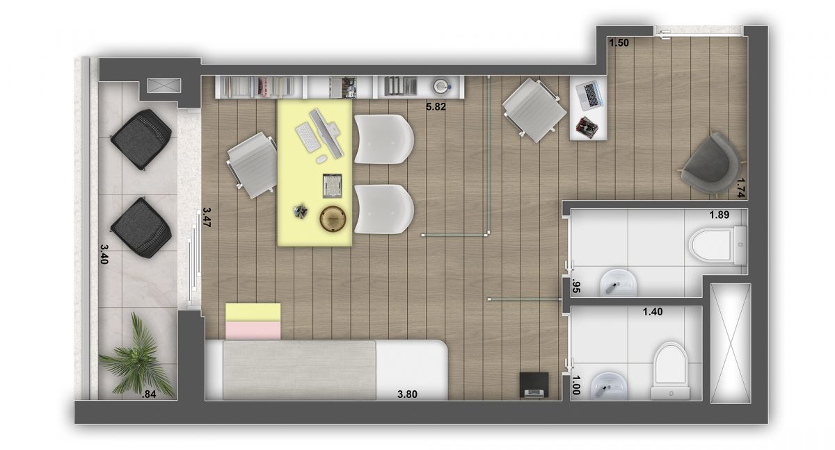 Planta Sala Comercial 27m²
