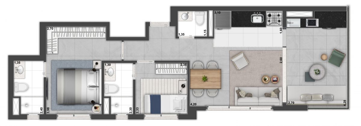Planta Tipo – 64m²