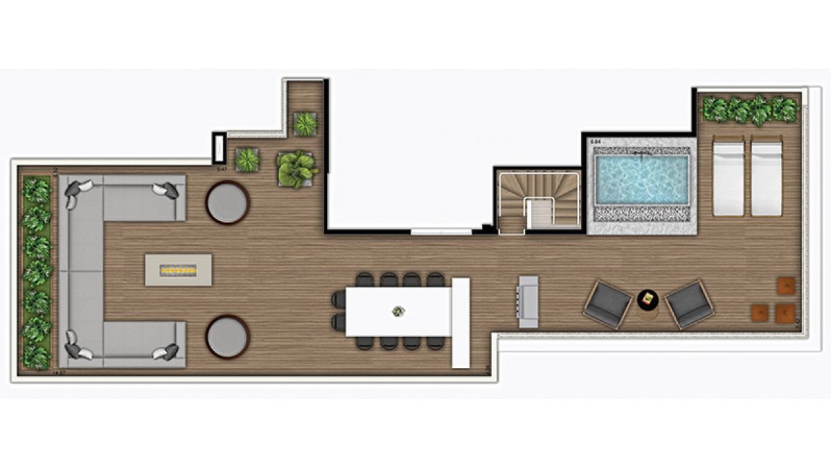 Planta cobertura tipo pavto superior