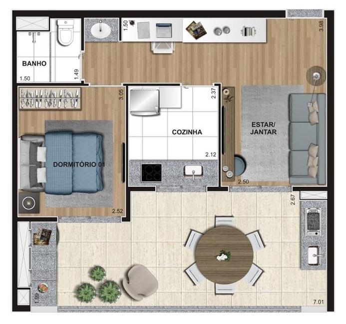 Planta Baixa 53m²