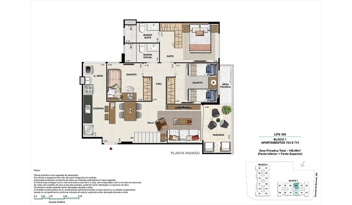 Cobertura (colunas 4 e 11)- pavimento inferior - BLOCO 1