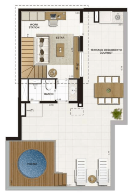 PLANTA DEPENDÊNCIA – 150,48 m2 - Suíte Master + 2 Quartos